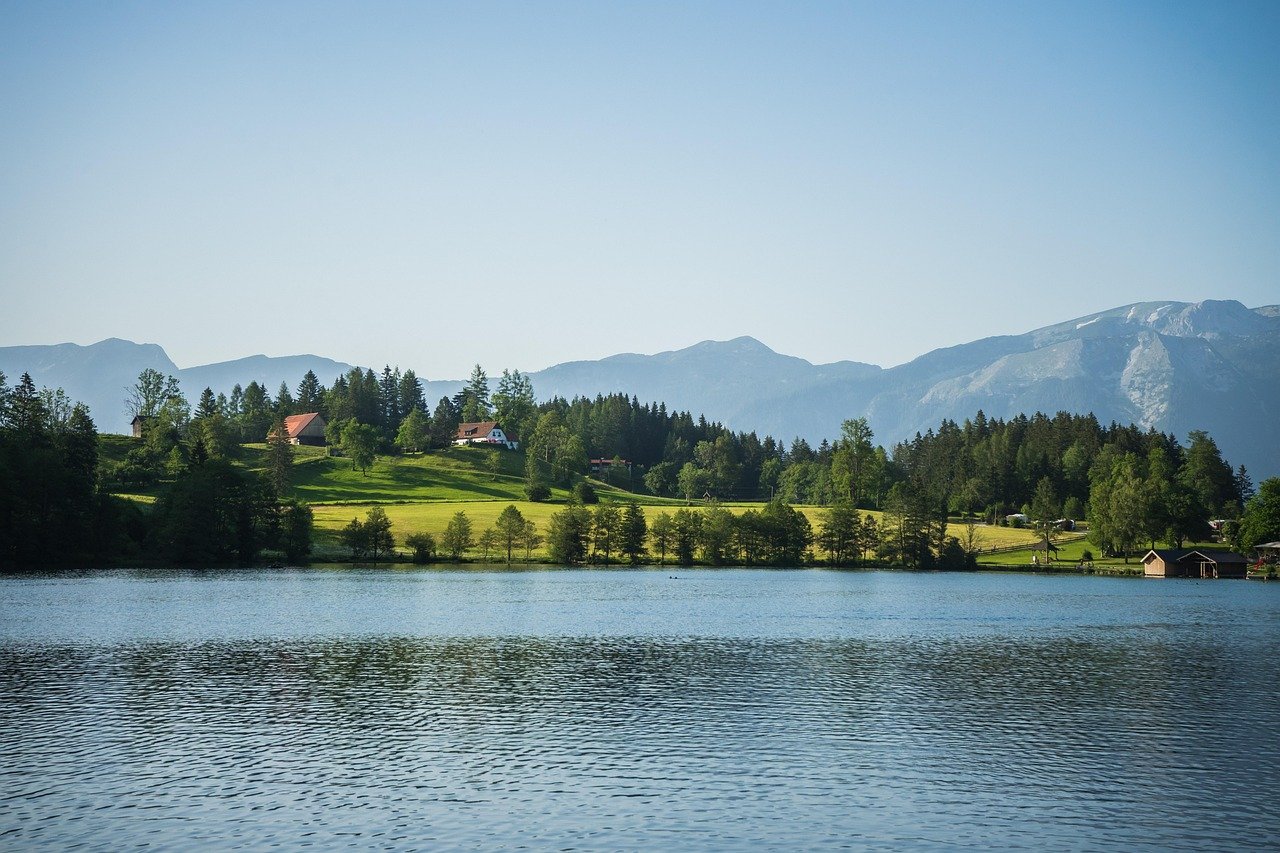 järvi, kirkas järvi, ylä itävalta, kylpeä, kesä, kesäloma, kesälomat, glinkersee, itävalta, summer resort, uimajärvi, alpine