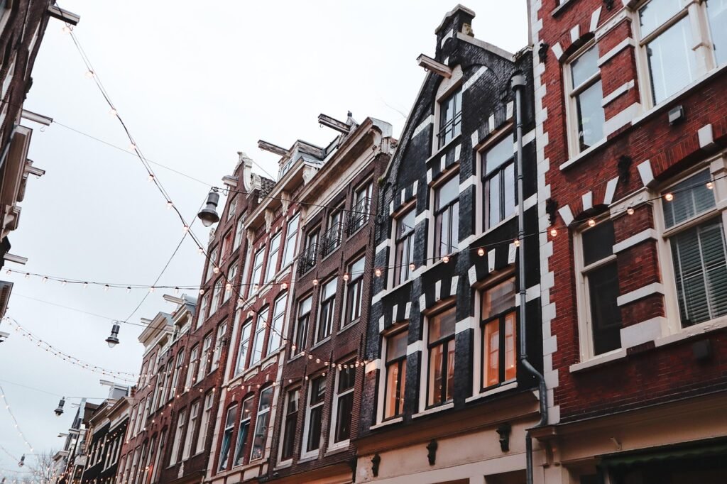katu, amsterdam, valot, valo, värikäs, street, talvi, retro