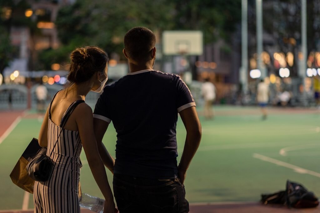 pari, rakkaus, dating, mies, nainen, hongkong, yö, kaupunki, katu
