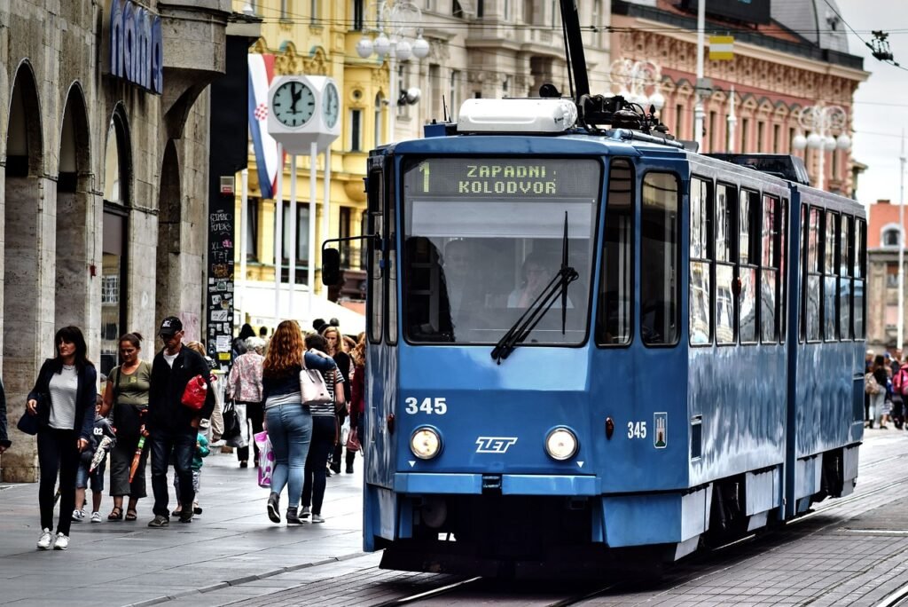 zagreb, raitiovaunu, city, raitiovaunurata, julkinen liikenne, street, ostoksille