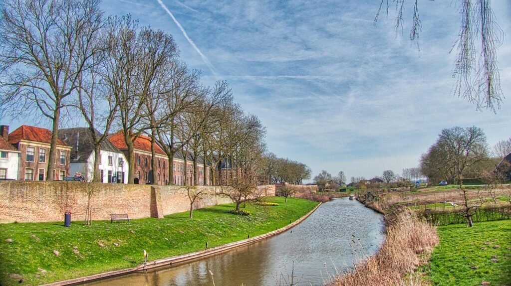 luonto, ulkona, canal, kupoli taivas, kesällä, old town