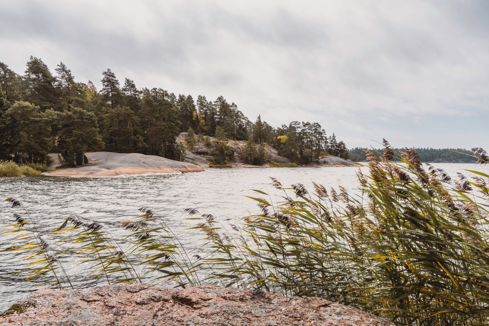 Tuusulanjärven rauhallinen ranta Järvenpäässä iltavalossa