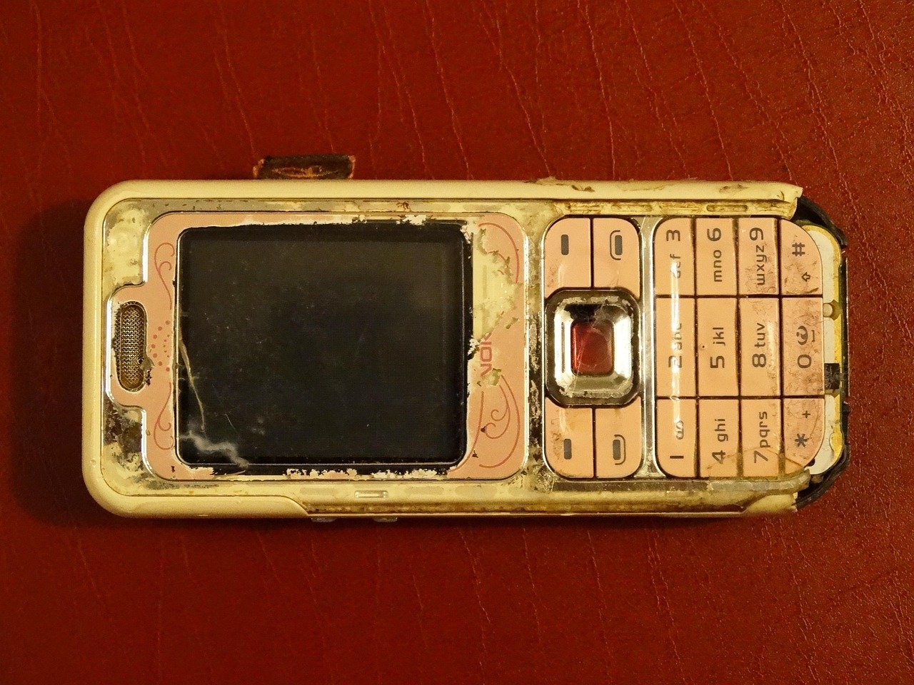 kännykkä, nokia, vanha, rikki
