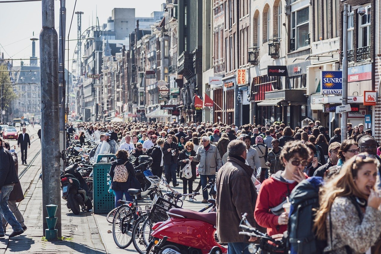 amsterdam, alankomaat, väkijoukko, ihmiset, massa, pois, city, matkailu, center, kaupunkikuvan, urban, kiire, turisti, turist