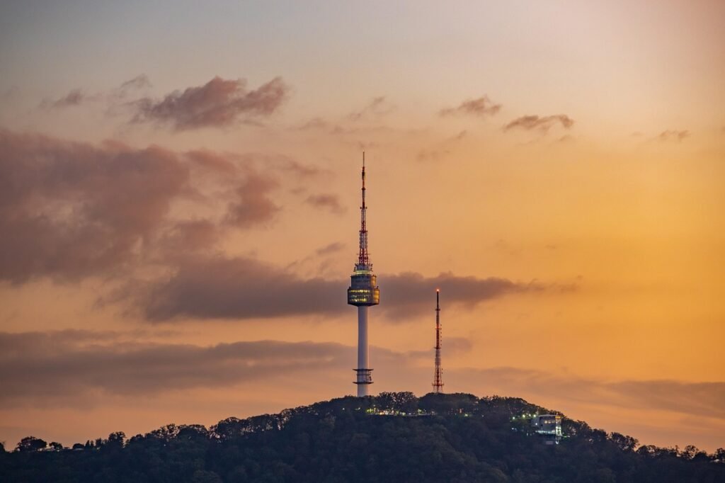 yönäkymä, tumma, soul, korea, korean tasavalta, city, namsanin torni, korea, korea, korea, korea, korea
