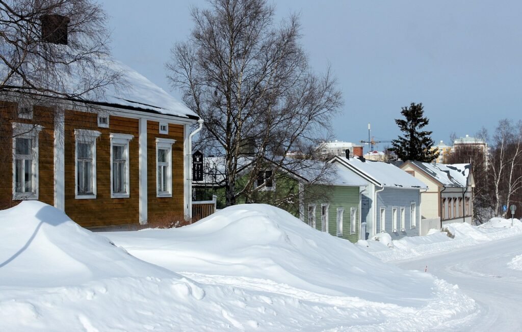 oulu, suomi, talvi, lumi, jäätä, puita, taloja, arkkitehtuuri, ajautuu, luonne, ulkopuolella, kaupunki, kaupunkeihin, oulu, o
