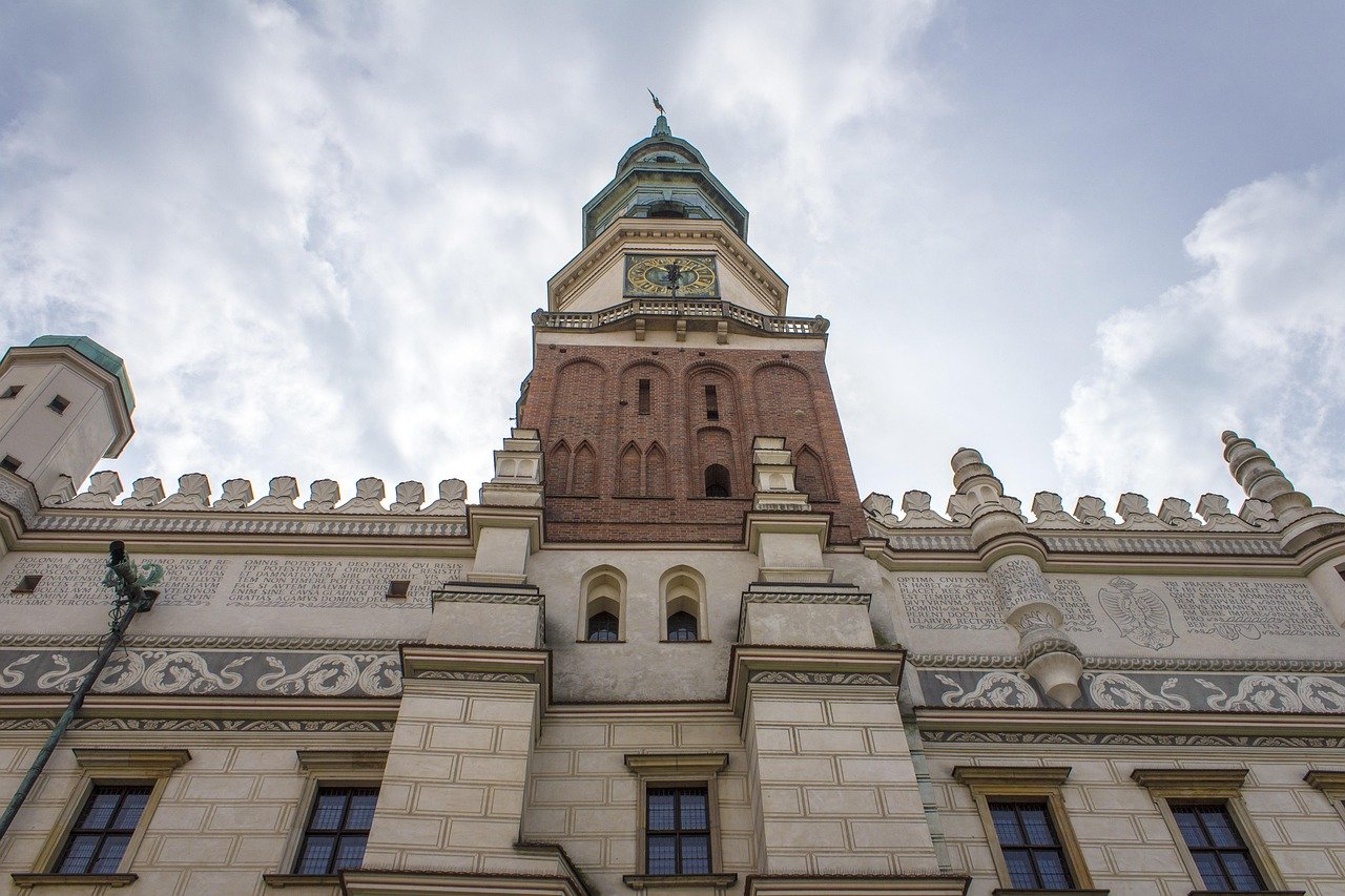 poznan, old town square, vanha, kaupunki, historiallinen, rakennukset, puola, town hall
