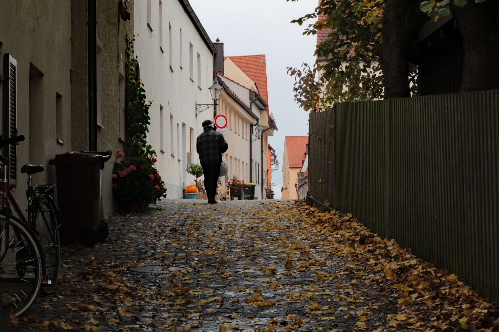 Rauhallinen katunäkymä janakkalalaisessa pikkukaupungissa syksyllä