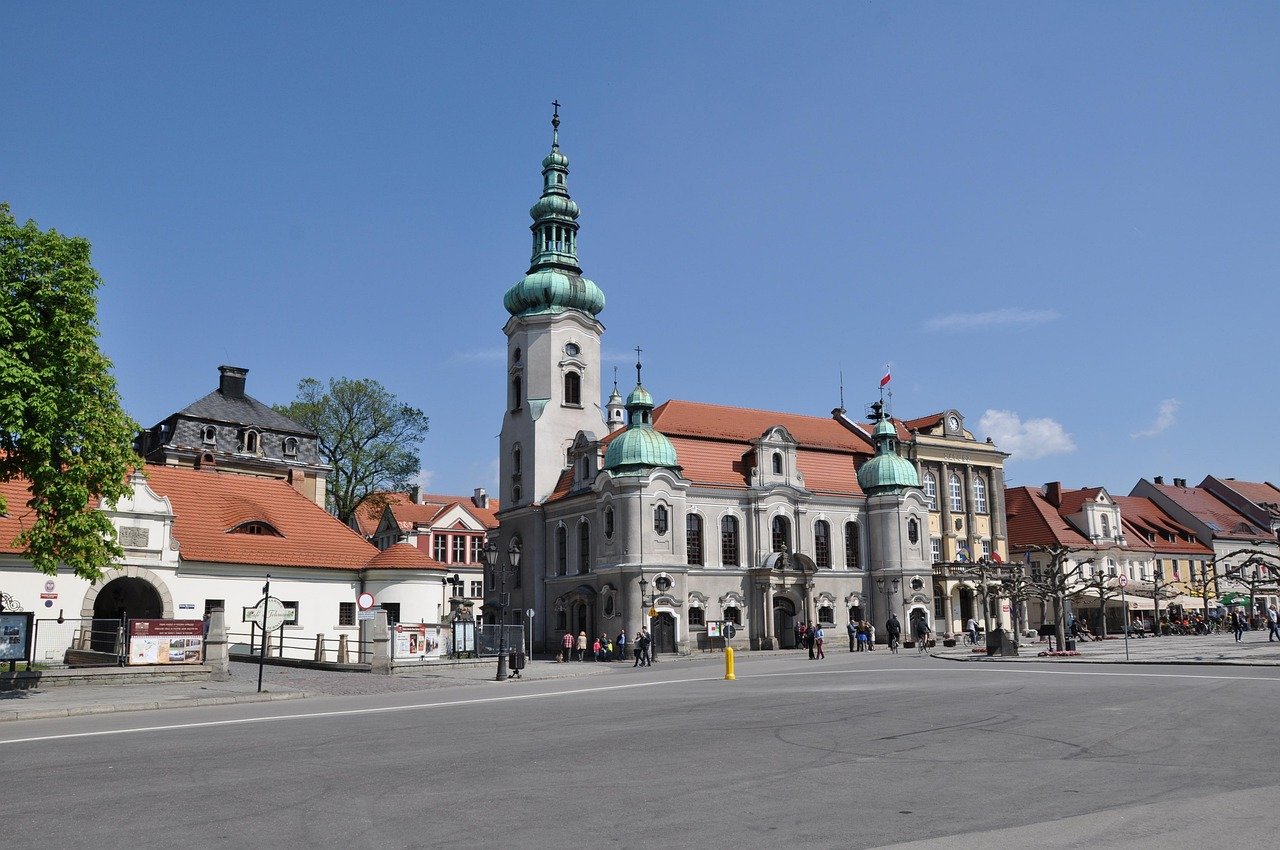 puola, pszczyna, markkinoiden, kirkko, old town
