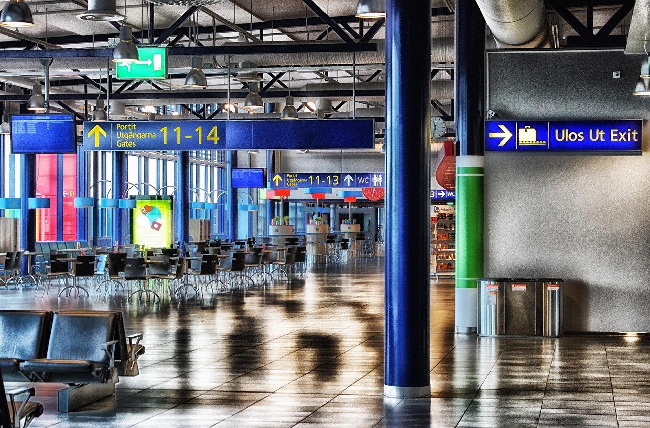 oulu, suomi, kuljetus, lentokenttä, päätelaite, lentoliikenteen, matkustaa, rakennus, arkkitehtuuri, moderni, hdr, istuimet,