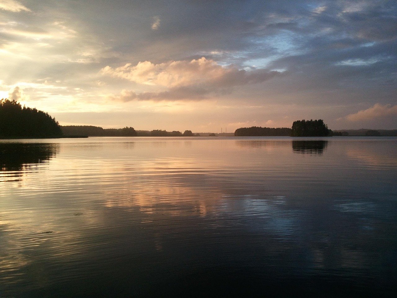 finland, summer, luonne, lake, reflections, evening