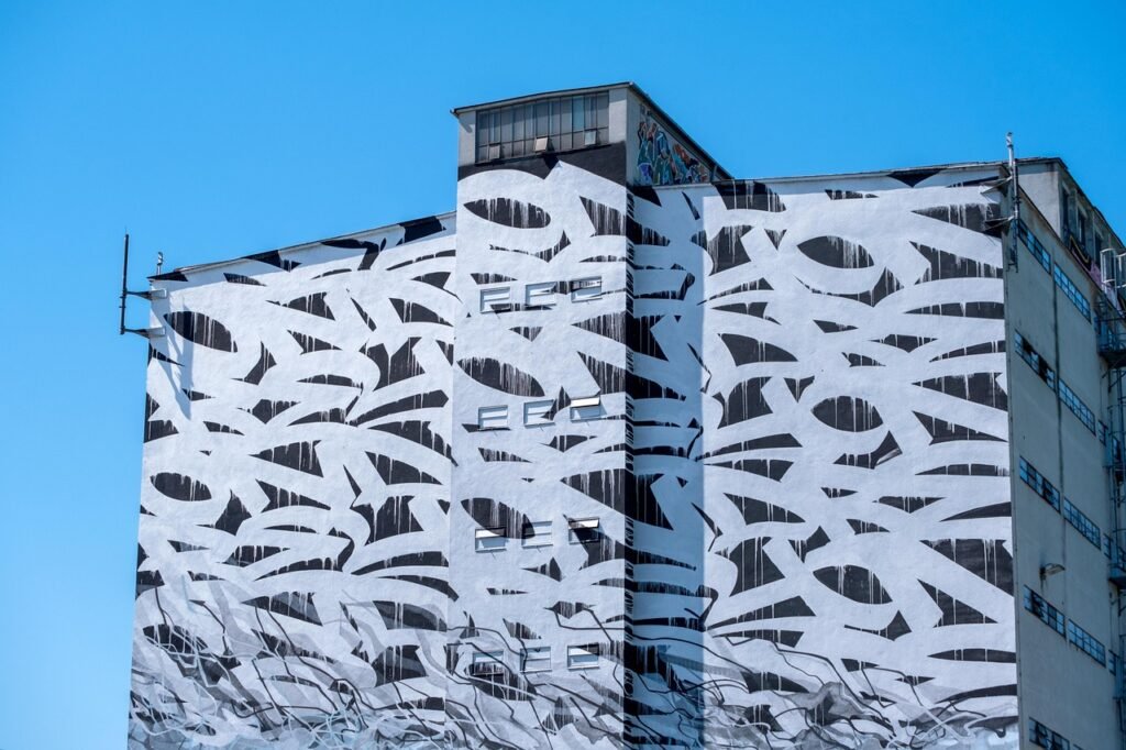 talo, graffiti, arkkitehtuuri, rakennus, katutaide, seinämaalaus harbor, linz, itävalta