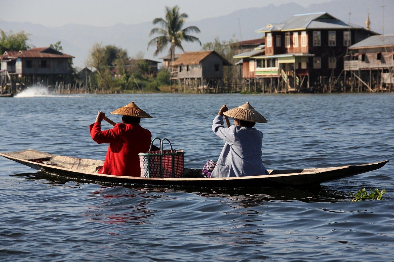 vene, joki, kuljetus, järvi, vettä, myanmar, liikkuminen, levätä, luonne, inle lake