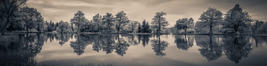 panorama, maisema, heijastus, lake, luonne, veden, lakeside, waterfront, veden pinta, mieliala, puut, veden peili, panorama,