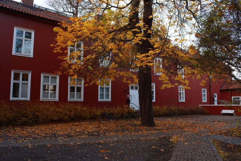 Pienen suomalaisen kaupungin keskusta syksyllä