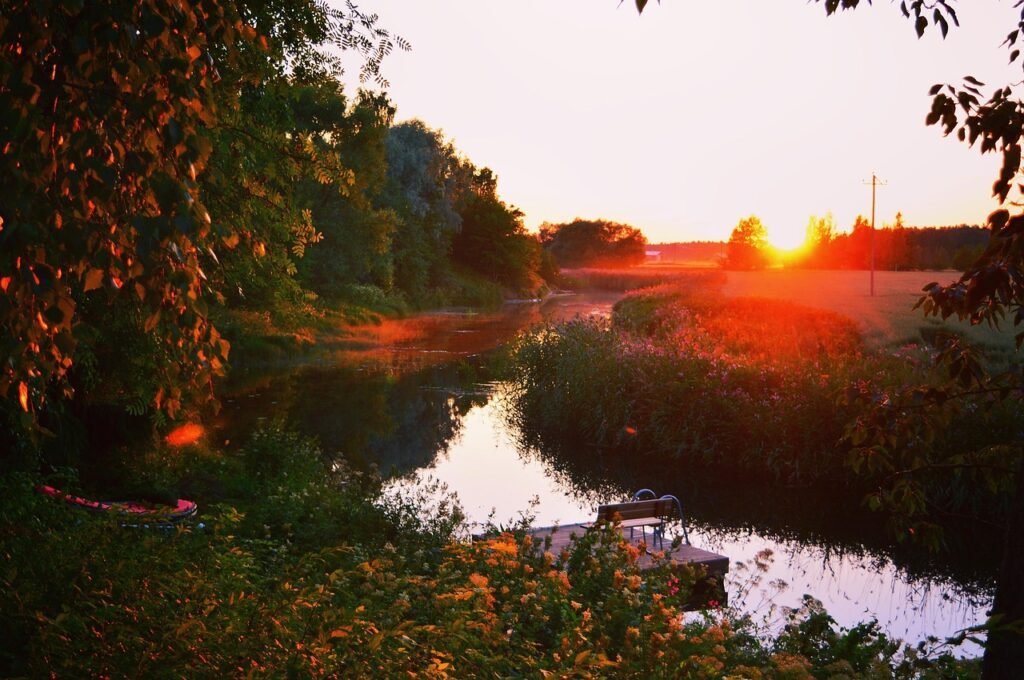river, sunset, sky, fields, countryside, landscape, finland, auringonlasku, taivas, suomi, countryside, finland, finland, fin