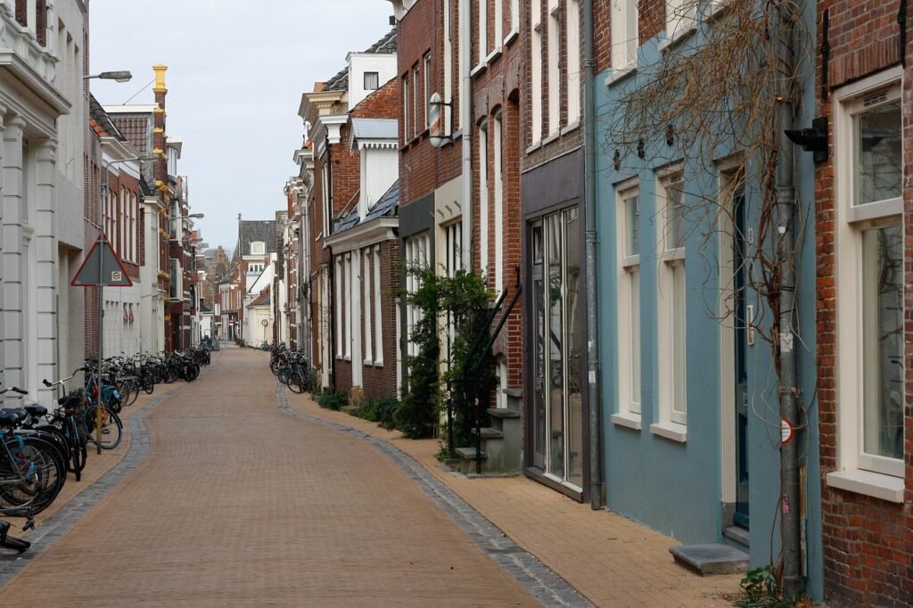 city, street, alankomaat, arkkitehtuuri, kaupunkikuvan, holland, mökit, tyhjä, hiljaisuus, groningen
