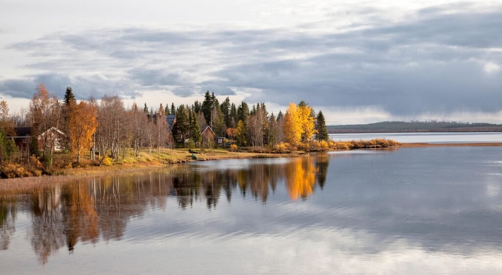 syksy, järvi, lappi, metsä, suomi, luonne, maisema